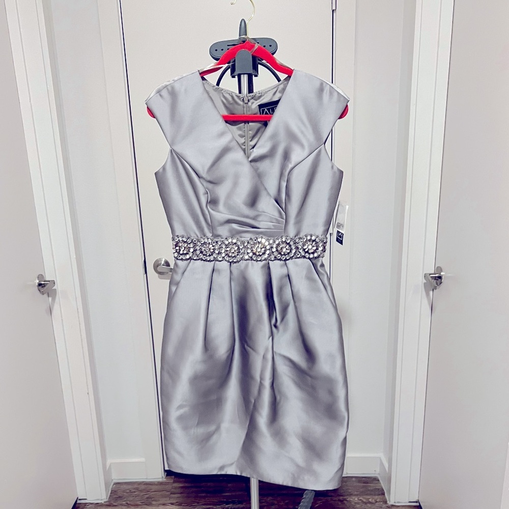 Beautiful beaded silver formal dress.  Size 6